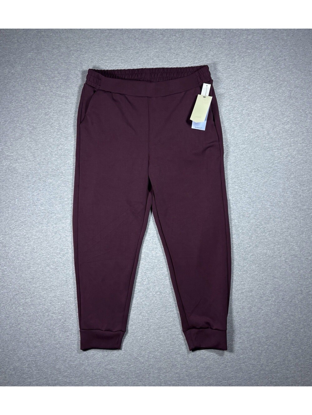 Avia ScubaKnit Joggers Women’s Size Large Burgundy High Rise Comfy Soft NWT